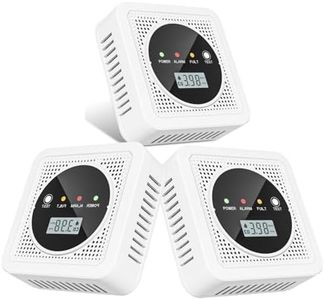 3 Packs,2-in-1,Smoke Carbon Monoxide Detector,Carbon Monoxide Detector,Smoke Alarm,CO Alarm, 85 db Sound,Battery Powered CO Alarm with LEDs,LCD Digital Screen,Test Button,3 Packs