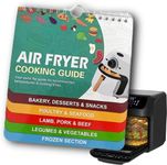 Silreck Air Fryer Cheat Sheet Magnetic Cooking Guide Booklet I Fridge-Ready Air Fryer Magic: Cookbook with Hanging Loop & Magnet (Multi Colour)