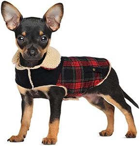 CITÉTOILE Dog Winter Jackets Waterproof Dog Coat Windproof Dog Jackets Fleece Lining for Small Medium Large Dogs Warm Winter Coats for Dogs with Harness Hole Checked XL