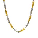 Okos Men's Jewellery Gold and Rhodium (Two Tone) Plated Stylish Stainless Steel Neck Chain For Boys and Men CN1000201TT