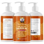 Scottish Salmon Oil For Dogs & Cats Natural Omega 3,6,9 With Vitamin E, Pure Fish Oil Promotes Shiny Coats, Enhanced Appetite, Relieves Itchiness, Increase Energy Kibble Supplement Booster (500ml)