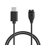 kwmobile USB Cable Charger Compatible with Garmin Instinct 2 Solar/Instinct 2 Cable - Charging Cord for Smart Watch - Black