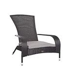 Patio Sense 62430 Coconino Wicker Adirondack Chair, Black