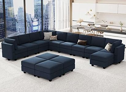 Belffin Oversized Modular Sectional Sofa U Shaped Couch with Storage Seat Velvet Sectional Sleeper Sofa Set with Chaise Velvet Blue…