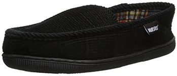 Muk Luks Men s Corduroy Moccasin with Flannel Lining Black Small