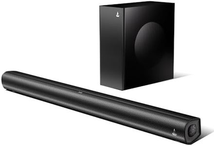 boAt Aavante 2.1 1200 (2025), 120W Signature Sound, 2.1 CH w/Wired Subwoofer, BT v5.4, Multiple Ports, EQ Modes & Remote Control, Bluetooth Sound bar, Home Theatre Soundbar Speaker (Premium Black)
