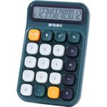 M&G Desk Calculator with Mechanical Buttons, 12 Digit Large LCD Display, Big Button Calculator for Office Home School, Bottom Antiskid, Battery Included (Green)