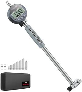 XUNTOP Digital Bore Gauge Set 2-6inch（50-160mm）Diameters Range Dial Indicator 0.0005 Inch(0.01mm) Accuracy with LCD Display Deep Engine Cylinder Measurement Tool for Machining,CNC,Automotive