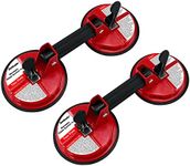 SOLUDE 2 Pack Glass Suction Cup,Heavy Duty Vacuum Lifter,Powerful Industrial Glass Sucker for Moving Glass/Windshield/Window/Tiles/Mirror/Granite with Adjustable Handle