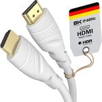 HDMI Cable 8K / 4K – 9ft – with A.I.S Shielding – Designed in Germany (Supports All HDMI Devices Like PS5, Xbox, Switch – 8K@60Hz, 4K@120Hz, High Speed HDMI Cord with Ethernet, White) by CableDirect