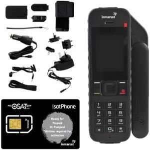 OSAT Inmarsat IsatPhone 2.1 Satellite Phone Telephone Handset with Prepaid/Postpaid SIM Card - Ready to Activate - Voice, SMS Messenging, GPS Tracking, Global Coverage, SOS Emergency - Black