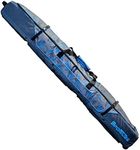 Sportube Wheeled Padded 6 Foot 3 Pair Ski Shield/2 Snowboard Airline Luggage Bag with Internal Gear Guards, Fits All Ski Types, Camo Blue