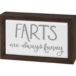 Primitives by Kathy Farts are Always Funny Box Sign Mini Black