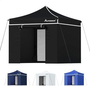 ALFORDSON Gazebo Marquee 3 x 3m with Wall Panels, Sand Bag and Pegs & Ropes, High Adjustable Pop-up Canopy Pavilion with Carry Bag, Camping Shelter Shade with Steel Frame for Wedding Party, Black