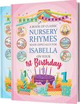 First Birthday Personalised Keepsake Book of Classic Nursery Rhymes Custom Made for Baby. 1st Milestone