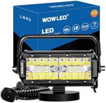 WOWLED Magnetic LED Work Light Bar, 7 Inch 120W LED Combo Beam Light Pod with Magnetic Base Mount, Portable LED Light Flood and Spot for Camping Car SUV Boat Bar Truck Driving Lamp Fog Lights