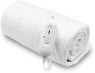 Purus Single Electric Blanket 135 x 65cm, Soft Polyester Electric Blanket Fitted Underblanket Mattress Cover, 3x Heat Settings, 1x Controller and Machine Washable Heated Blanket