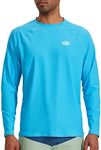 Willit Men's Rash Guard Swim Shirts SPF Water Shirt Long Sleeve UPF 50+ Sun Protection Loose Fit Quick Dry Blue XL