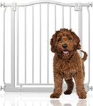 Bettacare Curved Top Dog Gate, 71cm - 80cm, Matt White, Pressure Fit Pet Gate for Dog and Puppy, Pet and Dog Barrier, Easy Installation