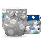 Charlie Banana Cloth Diapers, Reusable, Washable, Adjustable One Size Diaper, for Babies and Toddlers, with Absorbent Inserts - Lullabies, 5 Pack
