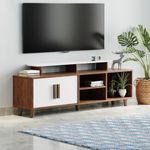 Wakefit TV Unit for Living Room | 1 Year Warranty | TV Cabinet for Living Room, TV Unit, Diwali Gifts, Engineered Wood Cabinet with 3 Shelves (Eris, Wenge & Frosty White)