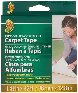 Duck Brand Indoor Heavy Traffic Carpet Tape,1.41-Inch x 42 Feet, Single Roll, White (286375)