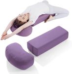 MABOZOO 2-Piece Yoga Bolster Pillow, Rectangular & Crescent Cushions