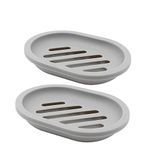 TOPSKY 2-pack Soap Dish, Soap Holder, Soap Saver, Easy Cleaning, Dry, Stop Mushy Soap (Gray)