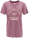 NCAA Virginia Tech Hokies Womens V-neck Burnout T Shirt, Virginia Tech Hokies Cranberry, Large