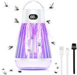 Favoreal Electric Bug Zapper Indoor/Outdoor with LED Light & Display, Waterproof Mosquito Zappers Killer Portable Insect Fly Zapper Mosquito Trap, Mosquito Lamp Bulb for Home Garden Camping (White)
