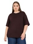 Maternity Regular and Oversized Baggy Half Sleeve Brown T-Shirt for Women