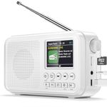 Mesqool Portable DAB Radio with 3000mAh Rechargeable Battery, Small Digital Main Powered DAB+/FM Radio with Bluetooth, Dual Alarm, Headphone Jack for Home Office and Outdoor