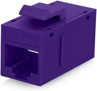 Everest Media Solutions RJ45 CAT6 Keystone Coupler in Purple - 48-Pack - Female to Female Ethernet Keystone Jack for Standard Wall Plates & Patch Panels - UTP Inline RJ45 Coupler Extender