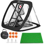 Pop Up Golf Chipping Net with Mat Pitching Practice Matt for Men Women, Outdoor Indoor Backyard Target Accessories Swing Training Tool