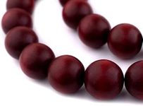 The Bead Chest Natural 24mm Wooden Beads in Cherry Red for Jewelry Making Round Loose Wood Spacer Beads I Approximately 17 Beads