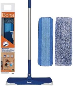 Bona Premium Microfiber Floor Mop for Dry and Wet Floor Cleaning - Includes Microfiber Cleaning Pad and Microfiber Dusting Pad - Dual Zone Cleaning Design for Faster Cleanup