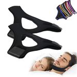 Air Flow Jaw Strap for Sleep Apnea, Veralabs Airflow Jaw Strap, Air Flow Jaw Strap Veralabs, Breathable Snoring Chin Sleep Strap, Adjustable Chin Strap for Men and Women (2pcs-Black)