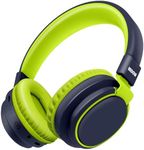 MIDOLA Kids Headphones Bluetooth 5.3 Wireless 60H Play Time Volume Limited 85/110dB Over Ear Foldable Protection Headset/Wired Aux Built-in Mic for Boy Girl Travel School Pad Tablet Deepblue