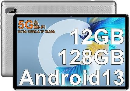 FACETEL Tablette Android 13 Tablette 10 Pouces 12Go RAM+128Go ROM(TF/1To) Octa-Core 2.0GHz丨5G WiFi + Bluetooth 5.0丨GMS Certified丨5MP+8MP | 6000mAh | 1280 * 800 FHD | Tablette Tactile - Argent