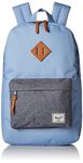 Herschel Supply Co. Heritage Mid-Volume Backpack, Hydrangea/Dark Chambray Crosshatch/Tan Synthetic Leather, One Size