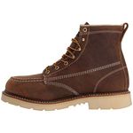 Thorogood American Heritage 6” Steel Toe Work Boots for Men - Full-Grain Leather with Moc Toe, Slip-Resistant Wedge Outsole, and Comfort Insole; EH Rated