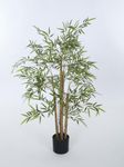 Home Bloom Artificial Bamboo Silk Tree 4ft Fake Greenery Plants in Pot 48 Inch for Home Office Indoor Outdoor Decor,