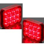 AGRISHOP 2 pcs 12/24V LED Rear Trailer Fog Lights Red,12LEDs Fog Lamps 2.4w,Led Fog Lights For Car Van,Fog Lights LED Trailer Rear Tail Light LED Waterproof for RV Caravan Tractor Truck Lorry E-mark