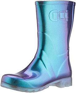 Beck Women's Glossy Rain Boot, Turquoise, 7 UK