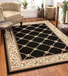 zia carpets Bhadohi Collection Area Rug Medallion Wool,Home/Living Room/Bedroom Carpet Size 6 x 9 feet