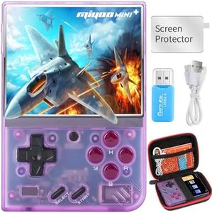 Miyoo Mini Plus Retro Game Console,Portable Handheld Open Source Game Console with Storage Case,3.5" HD Display,Compatible with a Large Variety of Classic Games.(Purple 64G)
