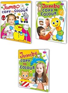 Sawan Set of 3 coloring books (Jumbo Copy To Colour 1,2&3)