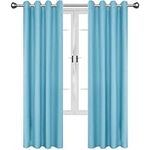 JIVINER Kids Bedroom Blackout Curtains Noise Reducing Thermal Insulated Drapes for Living Room Energy Efficient Curtains (Light Blue, W42 X L84,2 Panels)