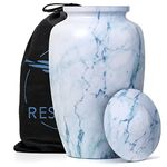 RESTAALL Carina Stone Finish Aluminum Ashes urns for Adult Male. Adult urns for Human Ashes Men. Urns for Human Ashes Adult Female mom. Cremation urns for Adult Ashes Women.