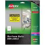 Avery Surface Safe Sign Labels, 7" x 10", Removable Adhesive, Water & Chemical Resistant, Pack of 15 Wall Decals (61515)